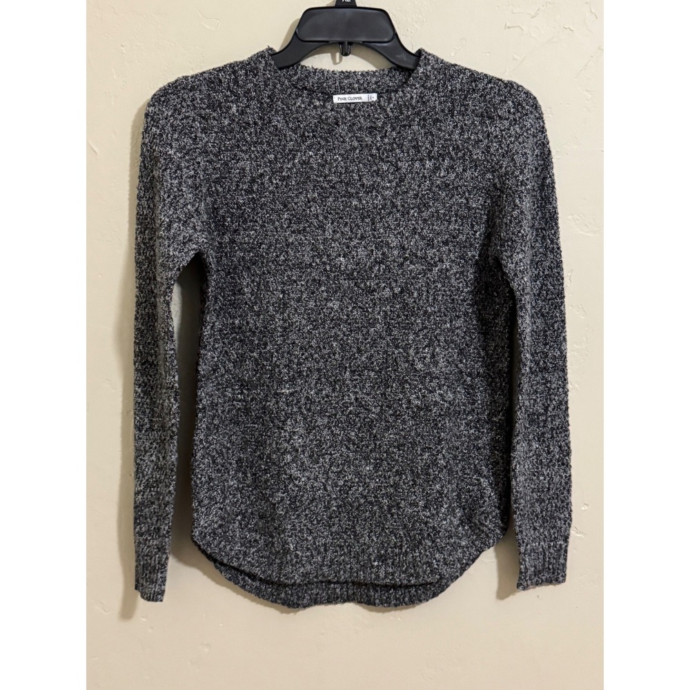pink clover s gray black boucle knit sweater cozy oversized shaggy